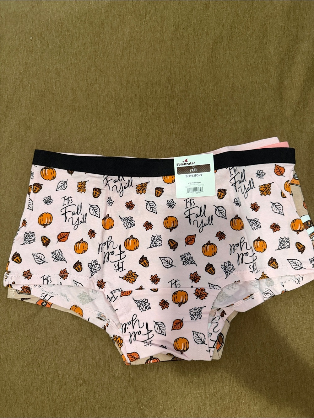 NEW Celebrate! 3 Pack Fall Print Boyshorts- Size Medium